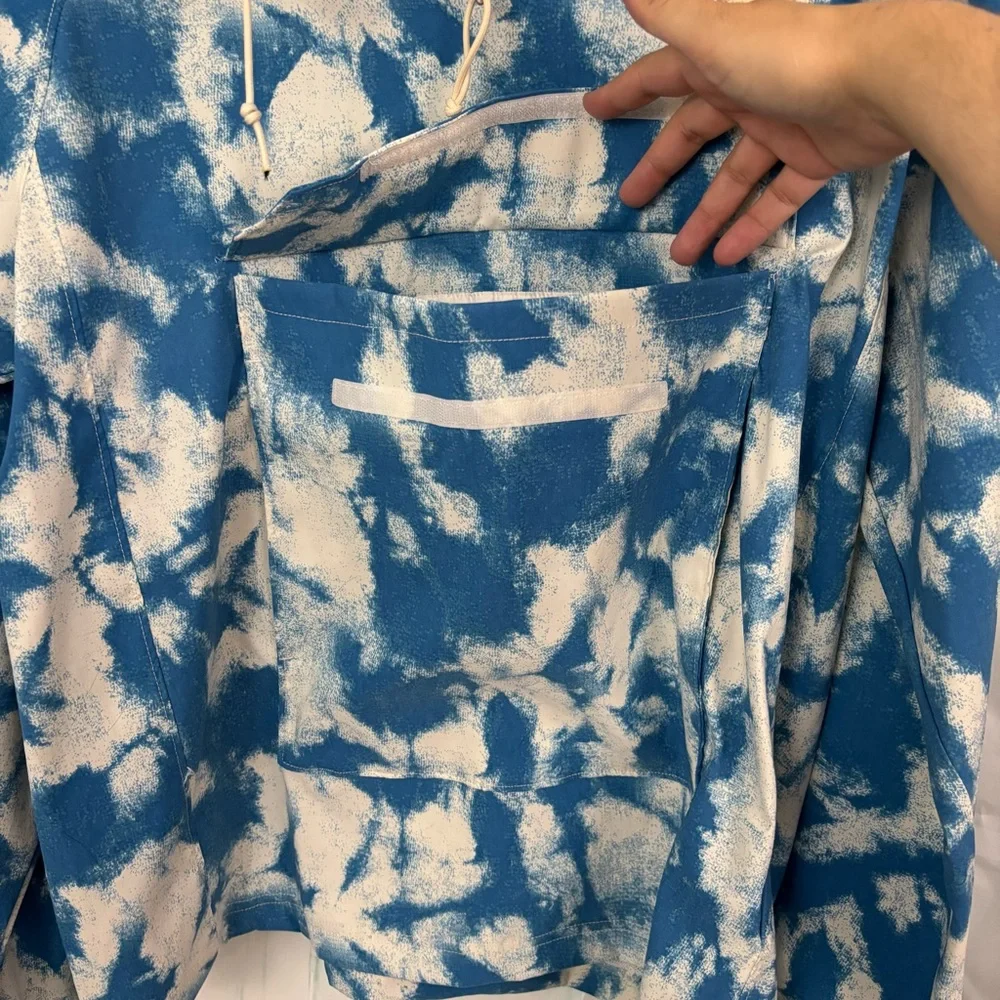 The North Face Printed Class V Pullover Anorak in Vintage Indigo Mushroom Abyss